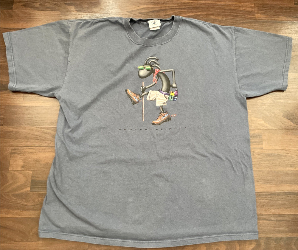 Vintage 90s Joe Kokopelli Sedona Arizona Hiking Shirt Mens XL Blue Duck Company